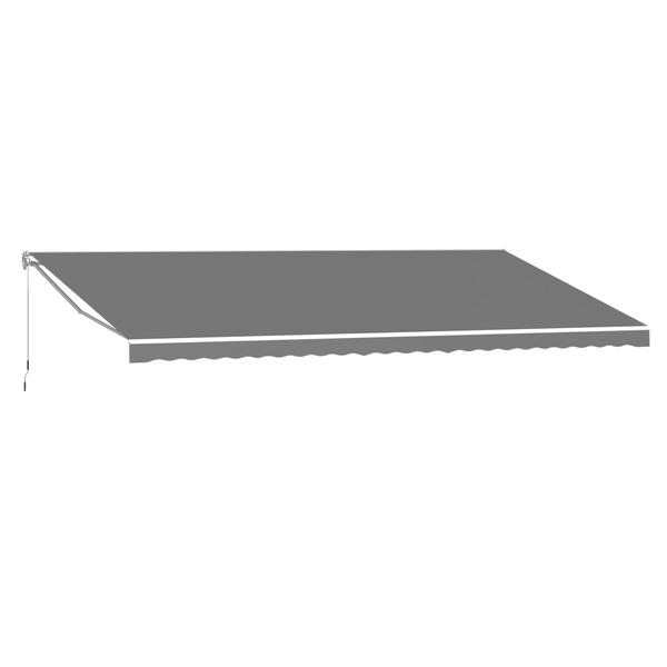 AECOJOY 12'x10' Manual Retractable Awning Sun Shade, Patio Awning Canopy