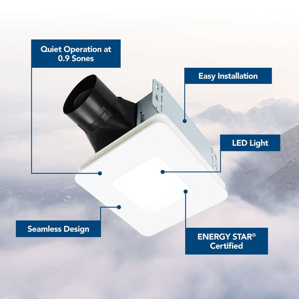 0.9-Sone 60-CFM White Lighted Bathroom Fan (ENERGY STAR Certified)