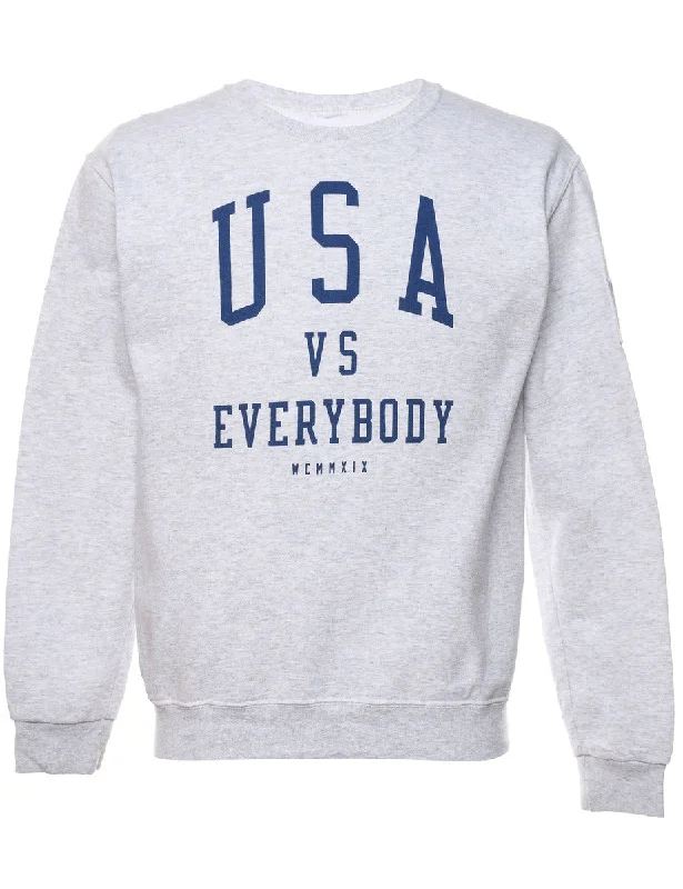 USA VS Everybody Printed Sweatshirt - S Sweatshirt Hoodie Collection