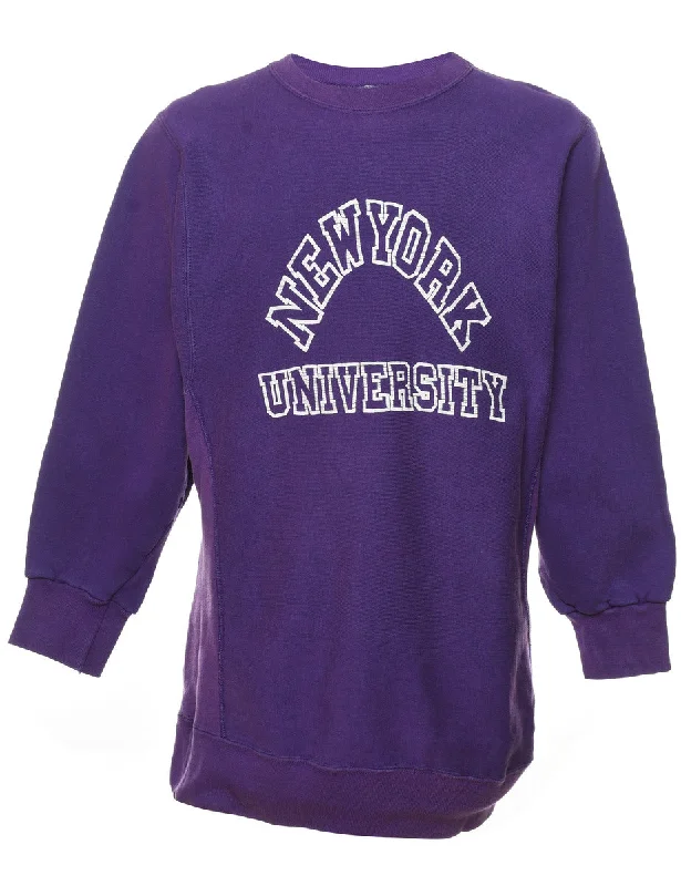 New York University Printed Sweatshirt - L Women’s Hoodie Pullover