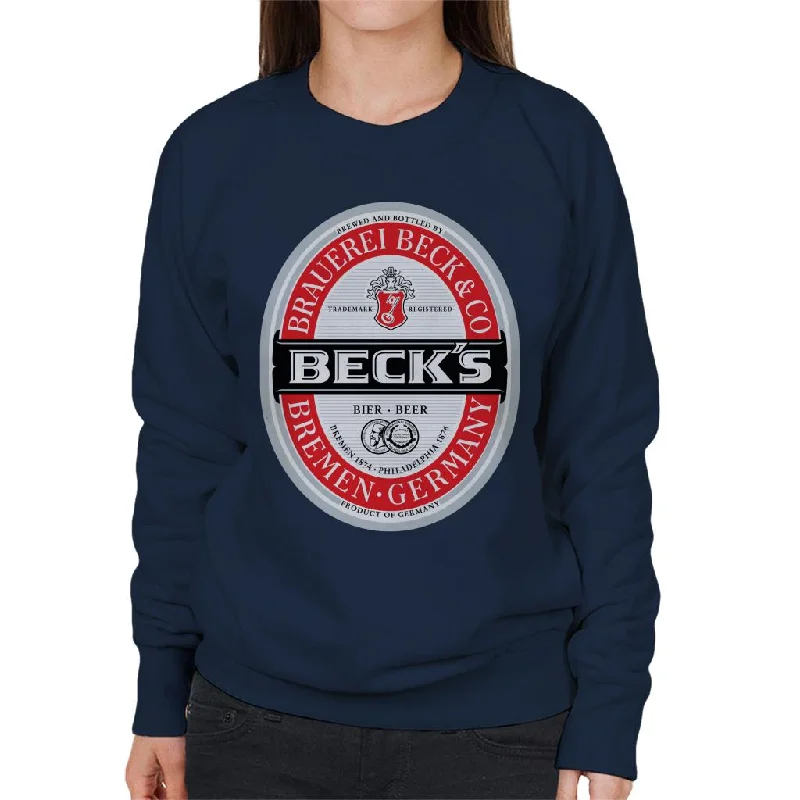 Beck's Beer Classic Label Women's Sweatshirt Casual Hoodie Sweatshirt Wear