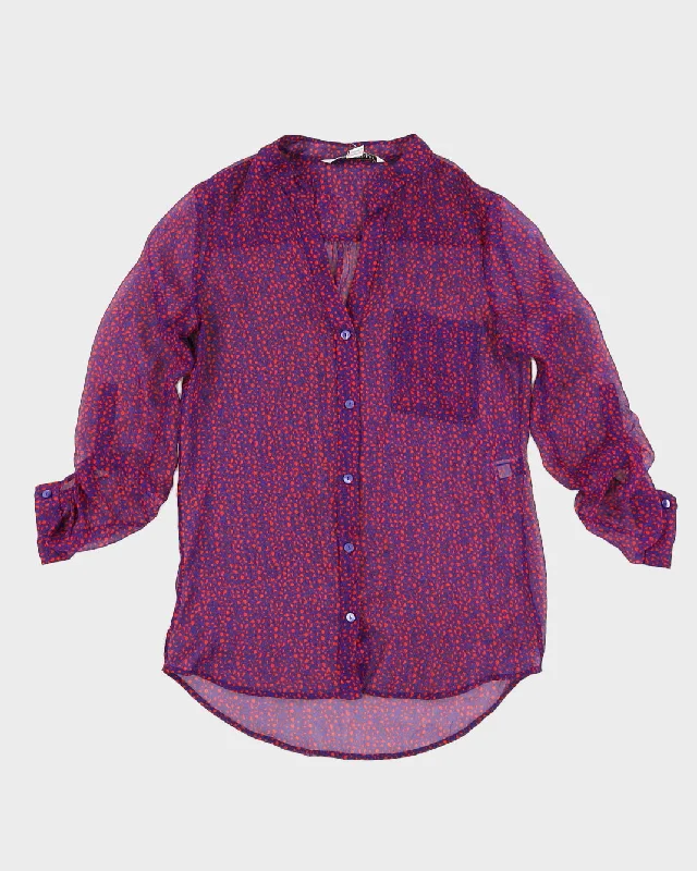 Diane Von Furstenberg Purple Silk Blouse - S Affordable unclassified dresses