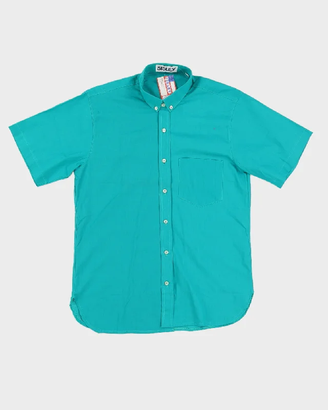 Vintage 70s Sisley Green Button Up Blouse - L Discounted unclassified dresses