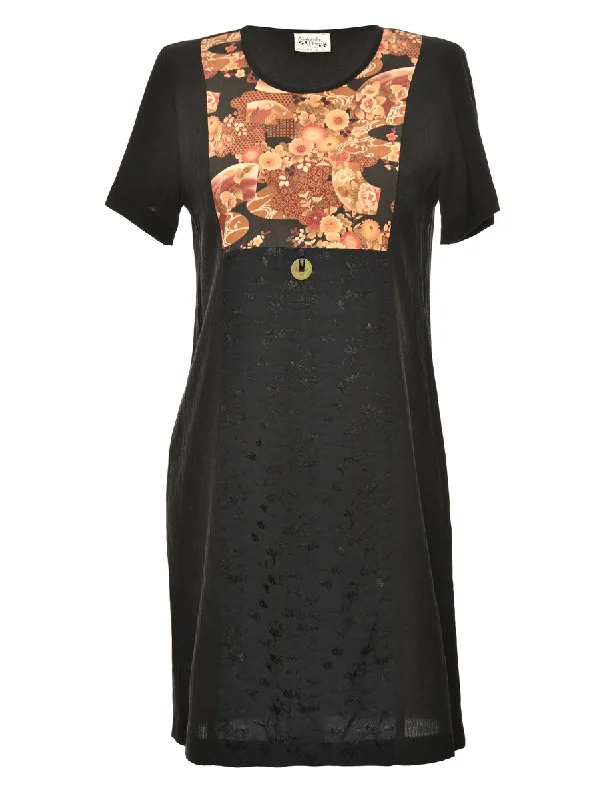 Midi Length Black Dress - M Stretchy unclassified dresses
