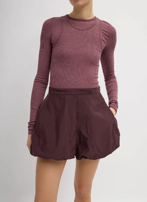 Nylon Bubble Short Side Button Shorts