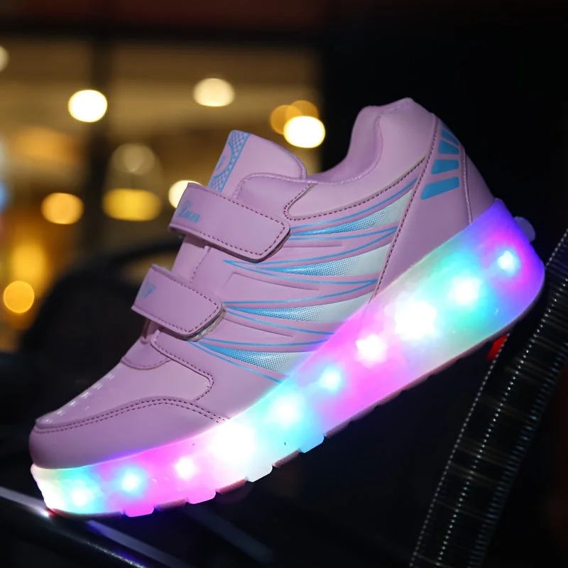 Vibrant LED Light Roller Skateboard Shoes - Lightweight, Anti-Slip, Breathable, and Water-Resistant Shoes for Girls - Perfect for Indoor and Outdoor Activities All Year Round Vibrant LED Light Roller Skateboard Shoes - Lightweight, Anti-Slip, Breathable, and Water-Resistant Shoes for Girls - Perfect for Indoor and Outdoor Activities All Year Round