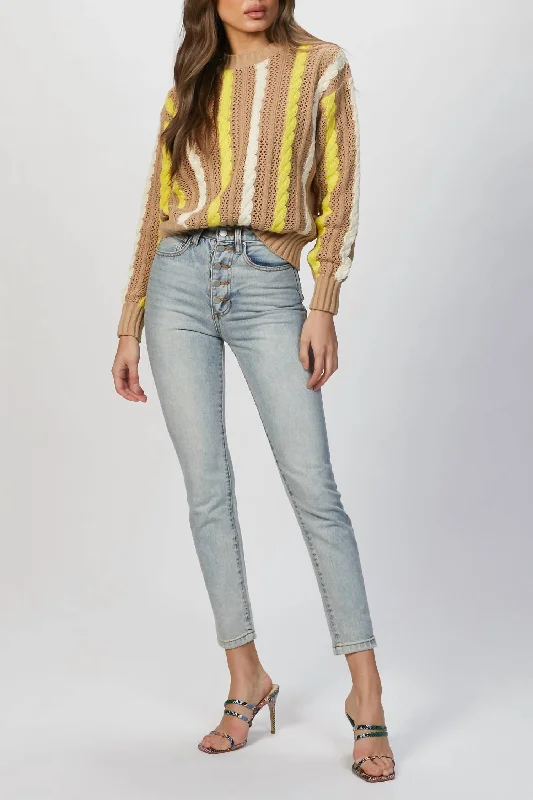 Cable-Knit Sweater In Beige Elegant sweaters