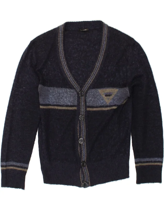 MAX Womens Cardigan Sweater ITY52 2XL Navy Blue Striped Lightweight sweaters