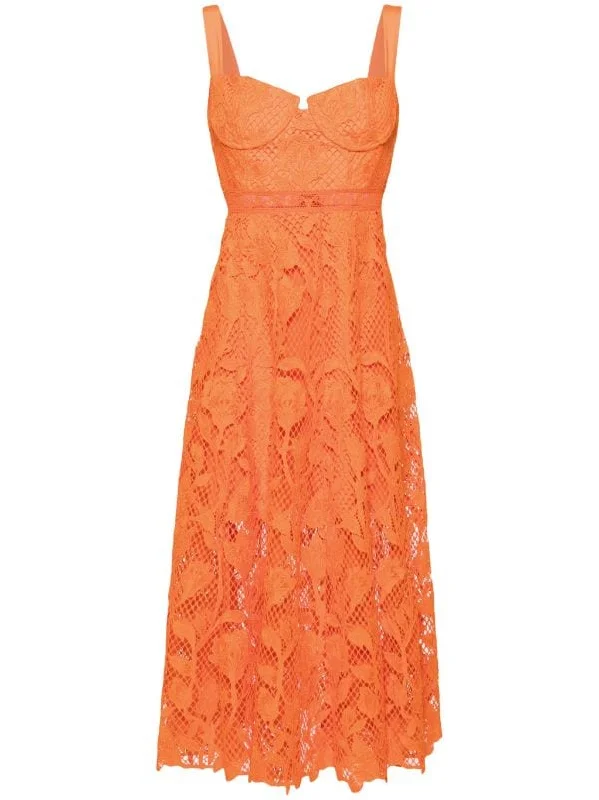 Self-Portrait floral-lace bustier midi dress Best midi dresses for tall women