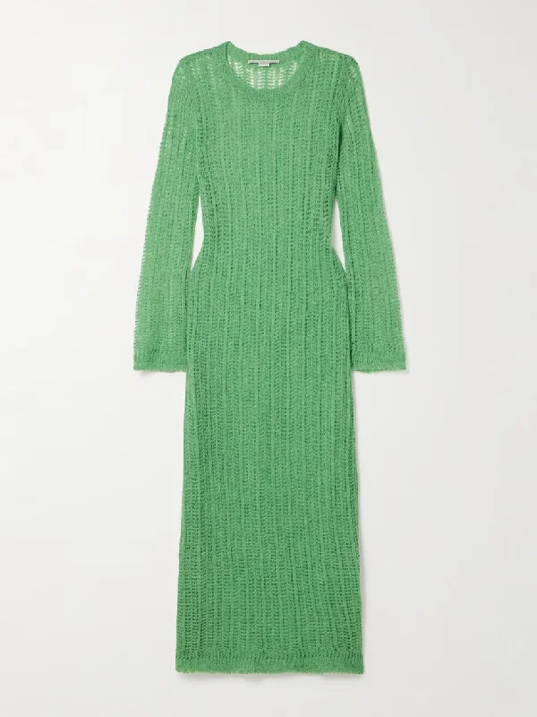 STELLA MCCARTNEY + NET SUSTAIN open-knit alpaca-blend midi dress Best midi dresses for elegant looks STELLA MCCARTNEY + NET SUSTAIN open-knit alpaca-blend midi dress Best midi dresses for elegant looks