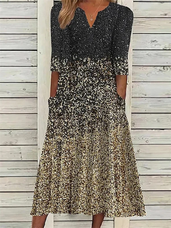 Women's Casual Dress Summer Dress Print Dress Ombre Ruched Pocket V Neck Midi Dress Active Fashion Outdoor Daily 3/4 Length Sleeve Loose Fit Black Summer Spring S M L XL XXL Sleeveless midi dresses Women's Casual Dress Summer Dress Print Dress Ombre Ruched Pocket V Neck Midi Dress Active Fashion Outdoor Daily 3/4 Length Sleeve Loose Fit Black Summer Spring S M L XL XXL Sleeveless midi dresses