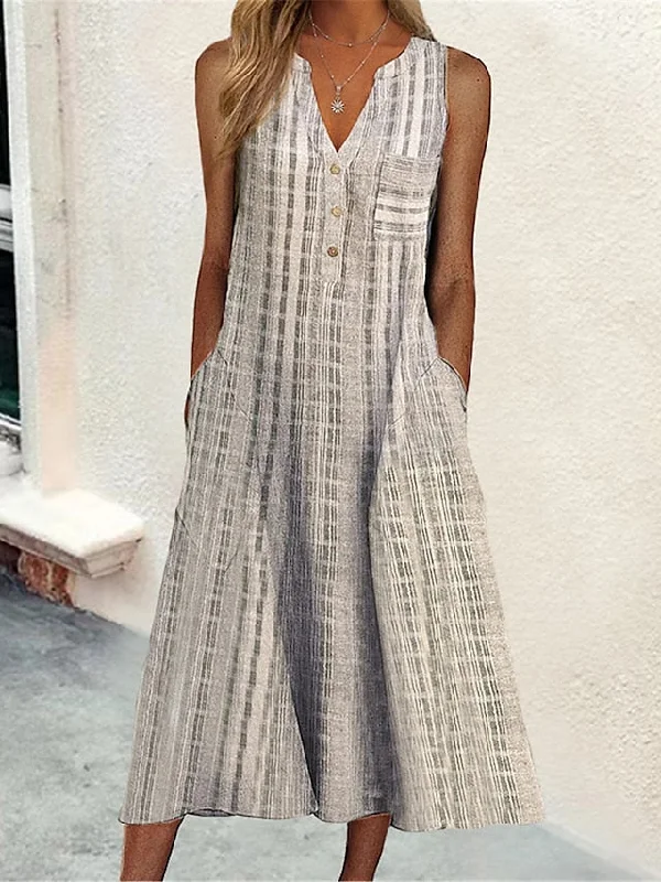 Women's Casual Dress Tank Dress Summer Dress Plaid Button Pocket V Neck Midi Dress Active Fashion Outdoor Daily Sleeveless Loose Fit Black Pink Blue Summer Spring S M L XL XXL Cute floral print midi dresses Women's Casual Dress Tank Dress Summer Dress Plaid Button Pocket V Neck Midi Dress Active Fashion Outdoor Daily Sleeveless Loose Fit Black Pink Blue Summer Spring S M L XL XXL Cute floral print midi dresses